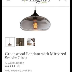 Modern Mirrored Smoked Glass Pendant